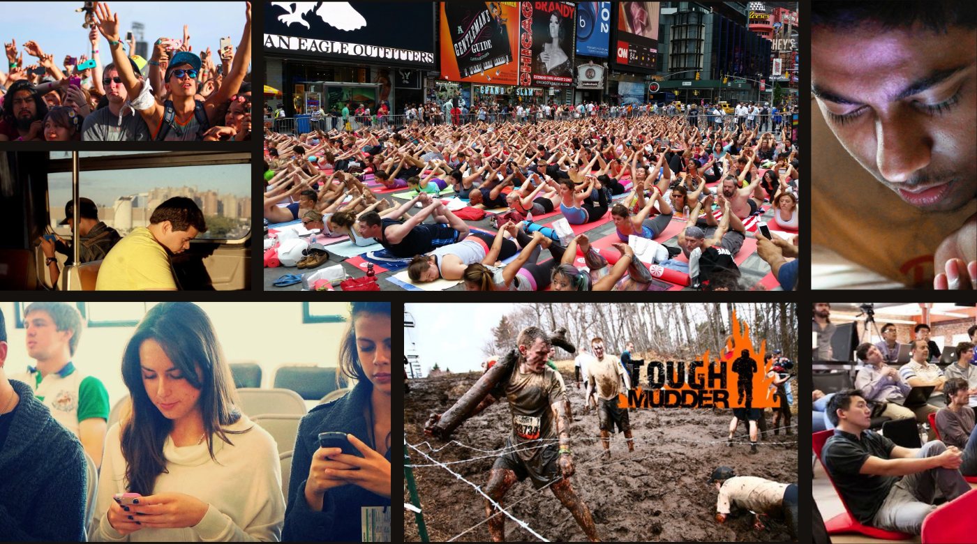 Eventbrite consumer concepts, a collage of people at live events