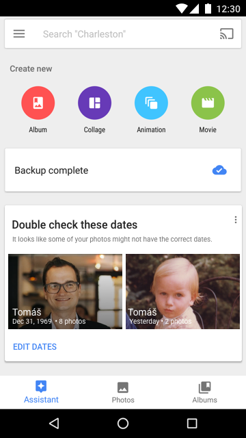 Google Photos Assistant card, Double check these dates