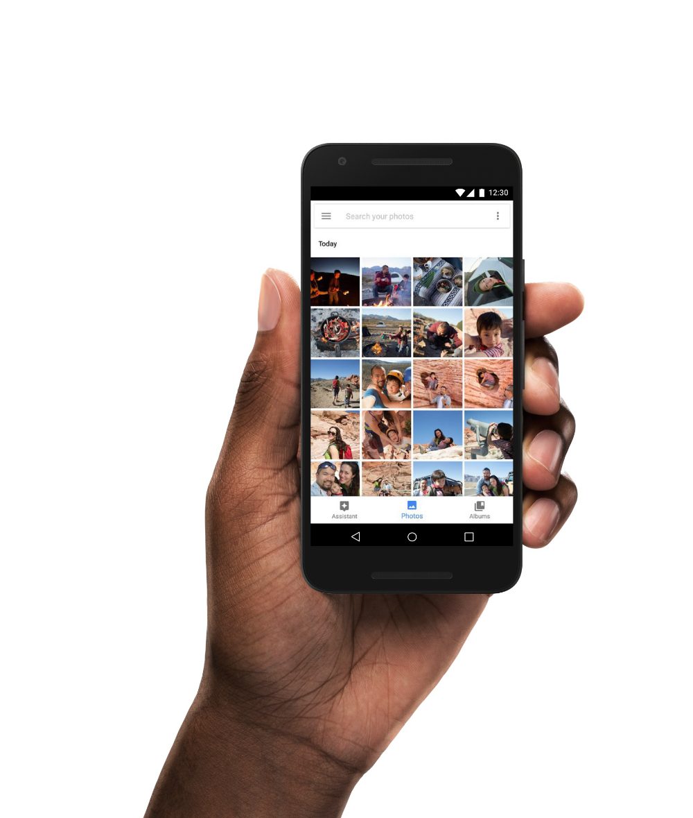 Google Photos mobile app shown on a phone